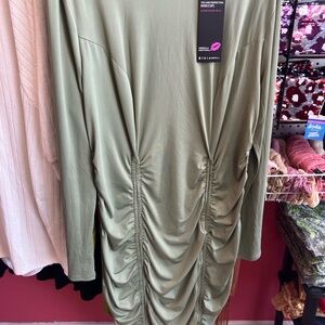 Step into the fall with this mock turtleneck dress